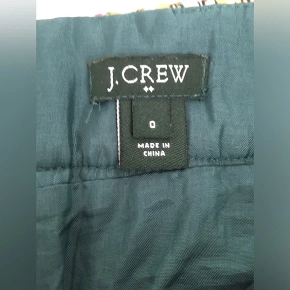 EUC Jcrew multicolored wool mini shirt with gold zippers, fully lined, back zip. - Picture 9 of 9